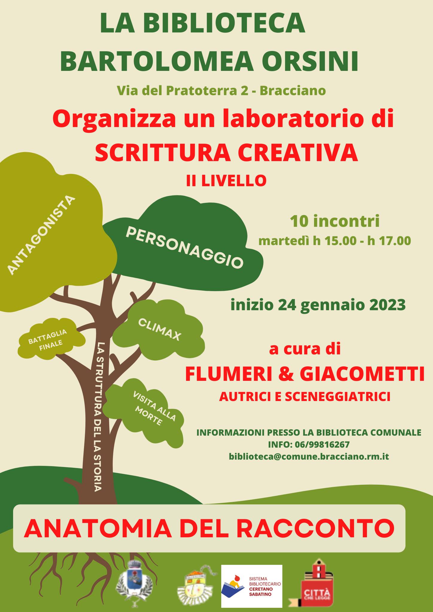 laboratorio di scrittura creativa biblioteca Bartolomea Orsini
