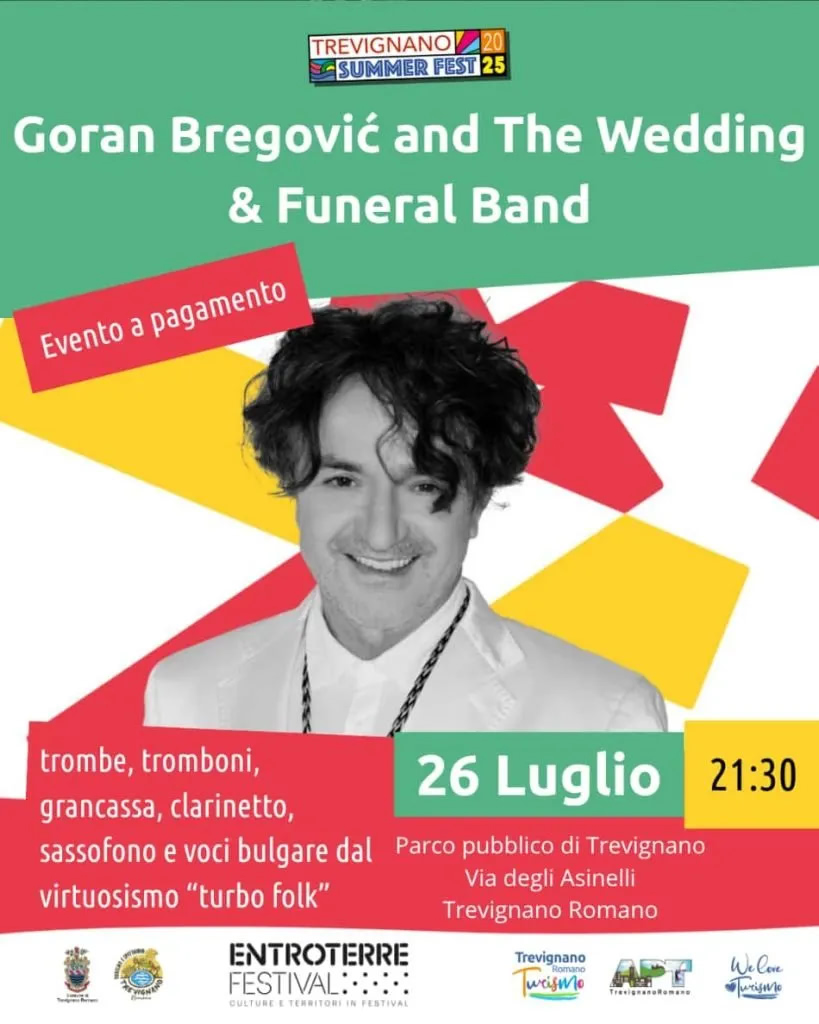 Locandina del concerto di Goran Bregovic a Trevignano Romano