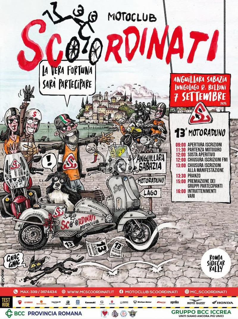 Locandina del motoraduno 2025 di Anguillara Sabazia