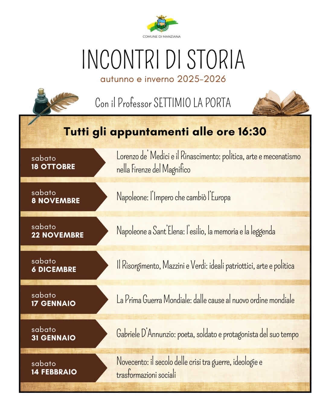 Il calendario della rassegna